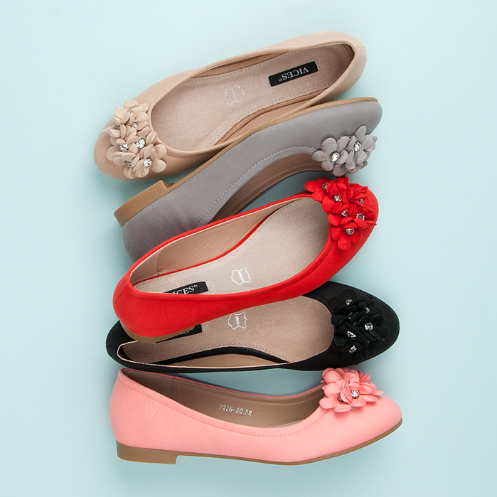 Vices Női balerinák virággal fekete 1 Vices Női balerinák virággal fekete 1