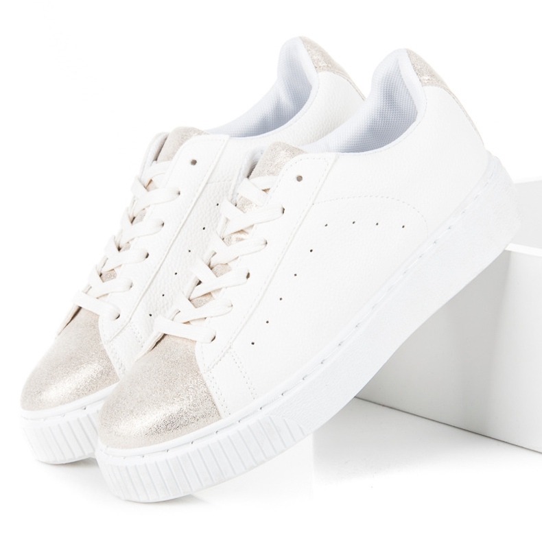 Megkötött kígyómintás tornacipő fehér 2