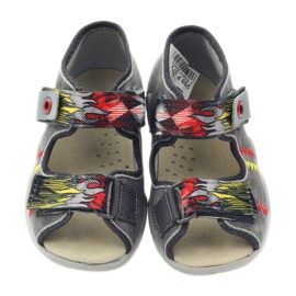 Befado gyermek papucs szandál bőr betét 350p073 szürke tépőzárashoz 4