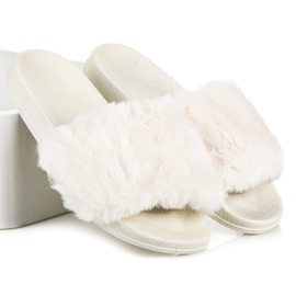 Bona Női papucs bundával barna 1