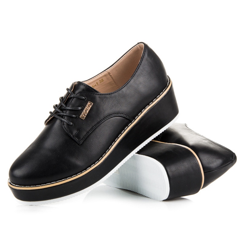 Vices Kötött ék cipő satu fekete 2 Vices Kötött ék cipő satu fekete 2