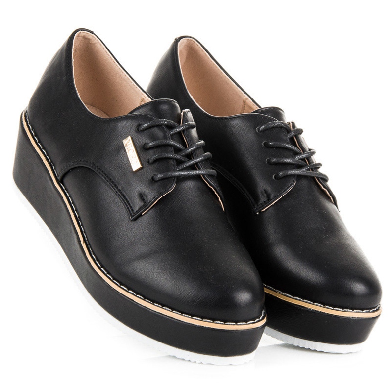 Vices Kötött ék cipő satu fekete 1 Vices Kötött ék cipő satu fekete 1