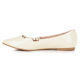 Vices Lakkozott balerinák hegyes satukkal sárga 1