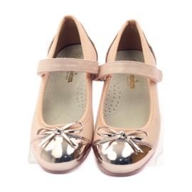 American Club Amerikai 14297 tépőzáras balerina pumpák rózsaszín sárga 4