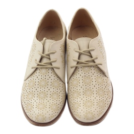 Sergio Leone Női cipő stílusos virágokkal bézs 4