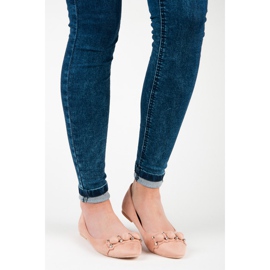 Seastar V-nyakú velúr balerinák rózsaszín 1