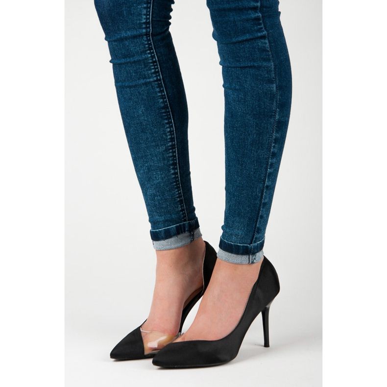 Szatén átlátszó tűk fekete 1