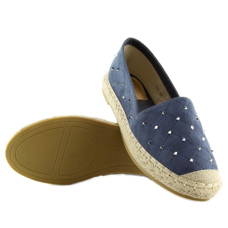 Espadrillák sötétkék 5481 kék szegecsekkel 1