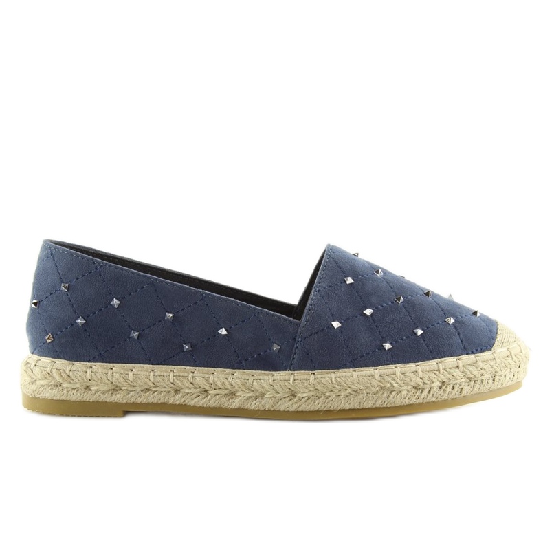 Espadrillák sötétkék 5481 kék szegecsekkel 2