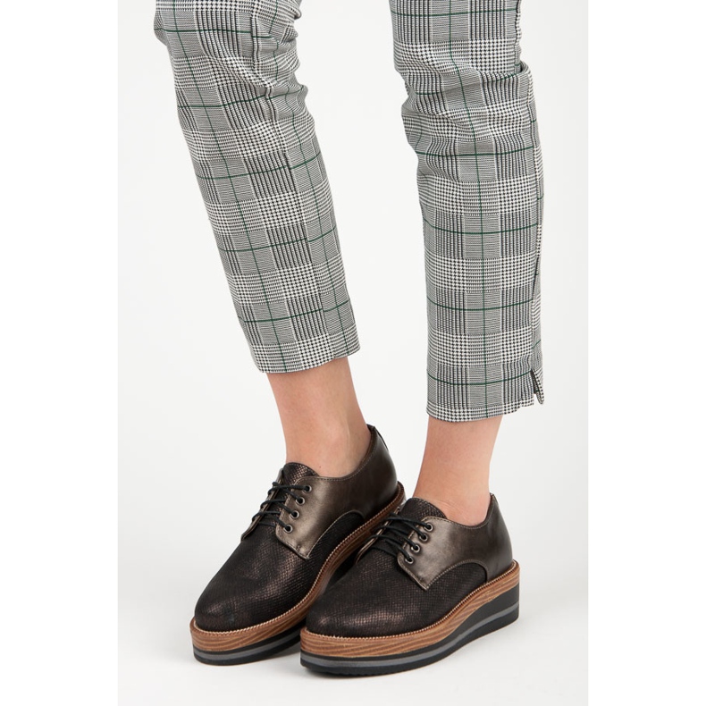 Kylie Stílusos ék alakú cipő barna 1