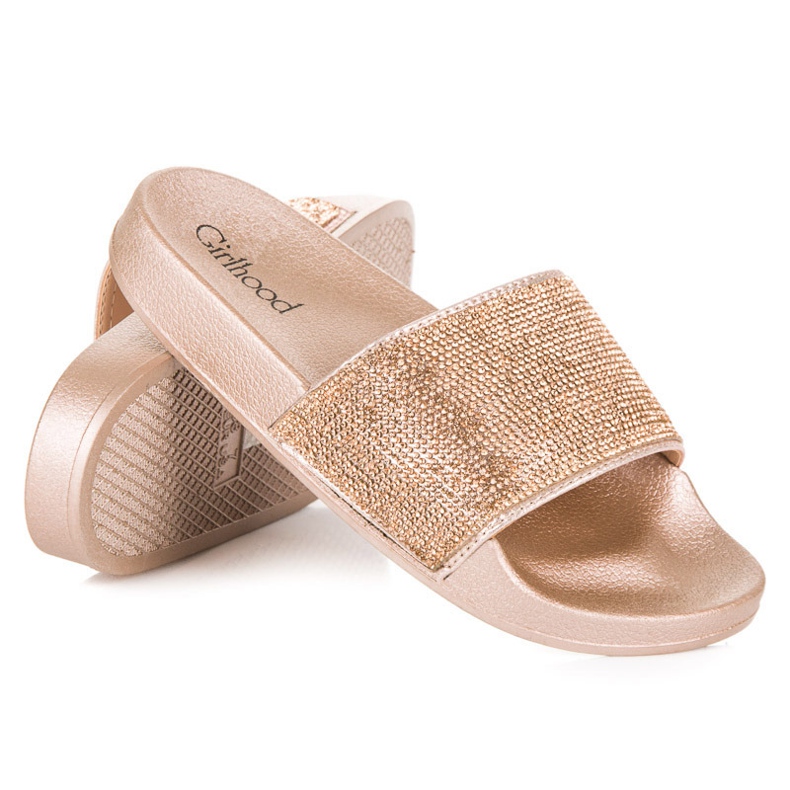 Girlhood Arany papucs kristályokkal aranysárga 2