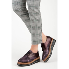 Kylie Stílusos bordó ék alakú cipő piros 2