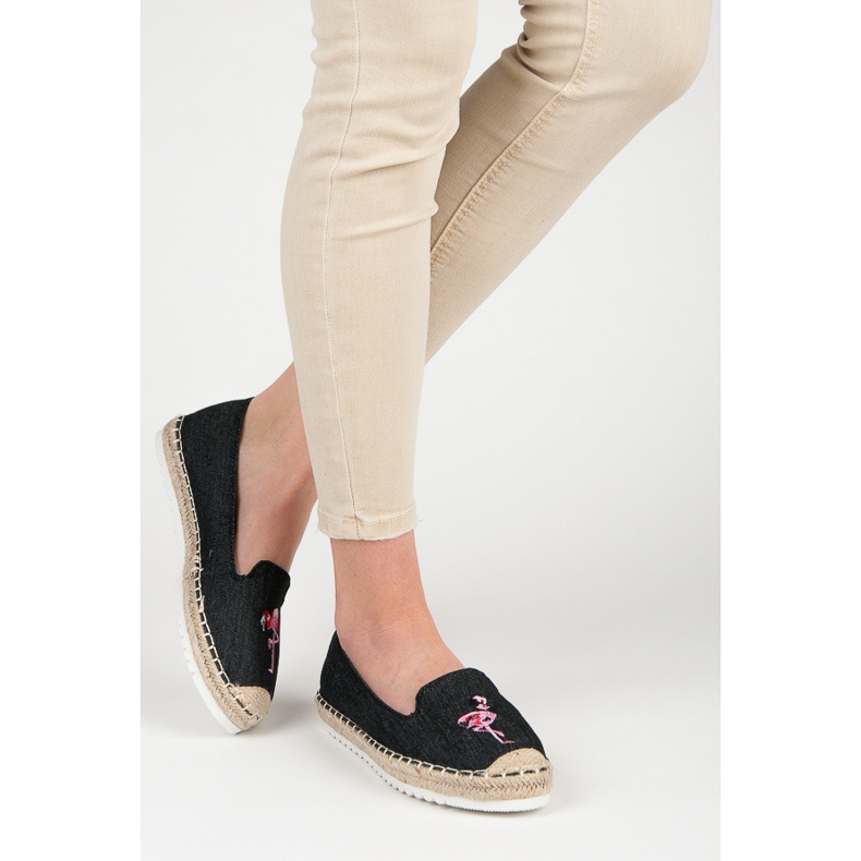Bestelle Espadrillák egy flamingóval fekete 2