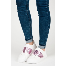 Fehér divatos tornacipő lila 1