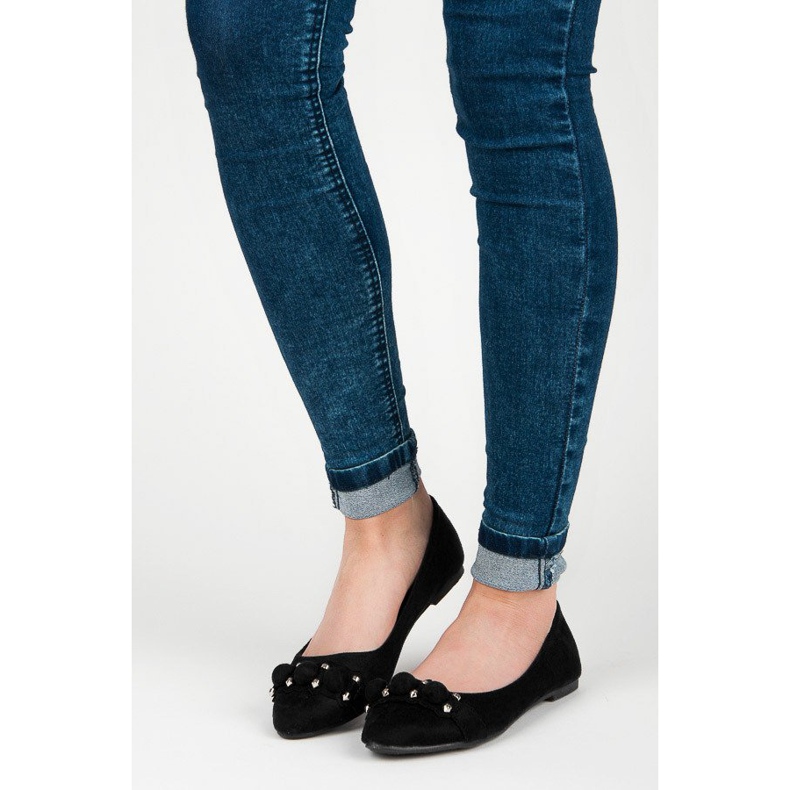 Seastar V-nyakú velúr balerinák fekete 1