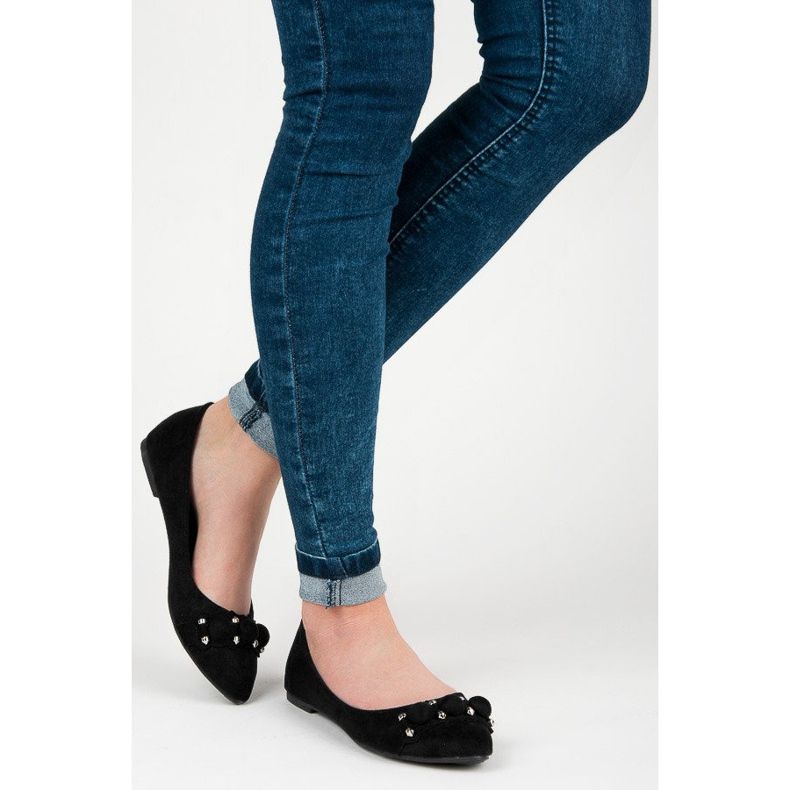 Seastar V-nyakú velúr balerinák fekete 2