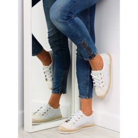 Fehér fűzős espadrilles tornacipő B-140 Fehér 1