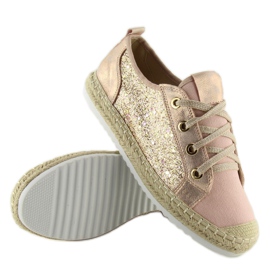 Rózsaszín fűzős espadrilles tornacipő B-140 Pink 1