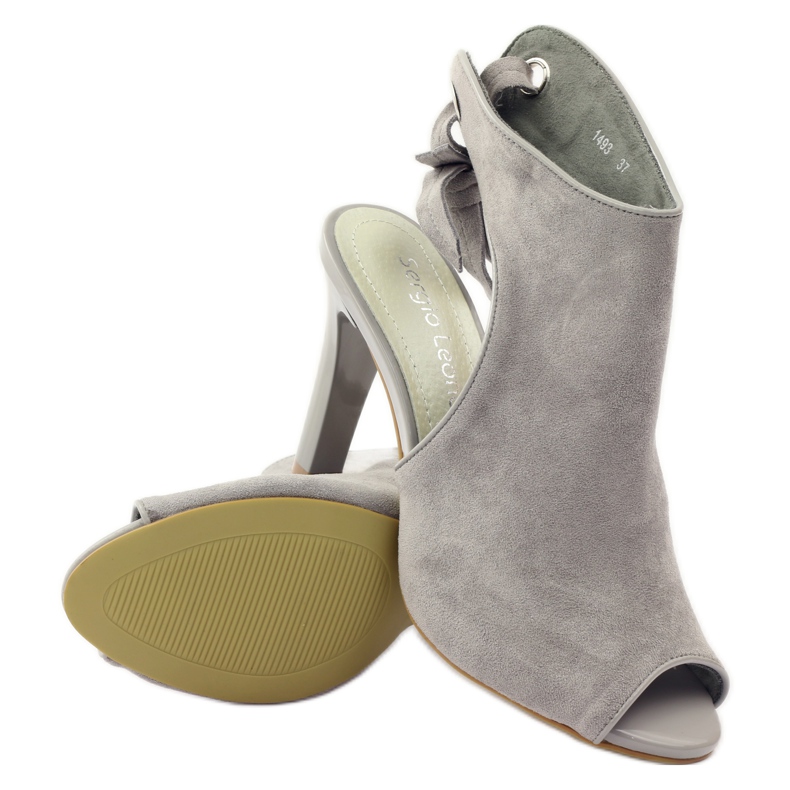 Sergio Leone 1493 kötött velúr szandál szürke 3