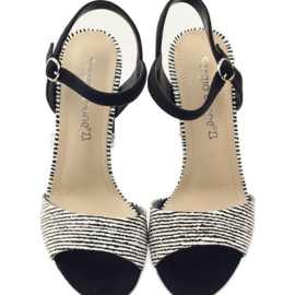 Szandál a Sergio Leone 820 oszlopon csíkokkal fehér fekete 4