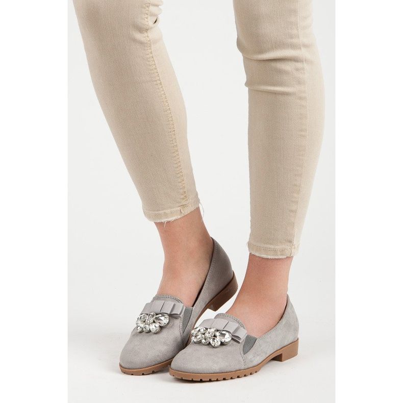 Bestelle Díszes bebújós cipő szürke 1