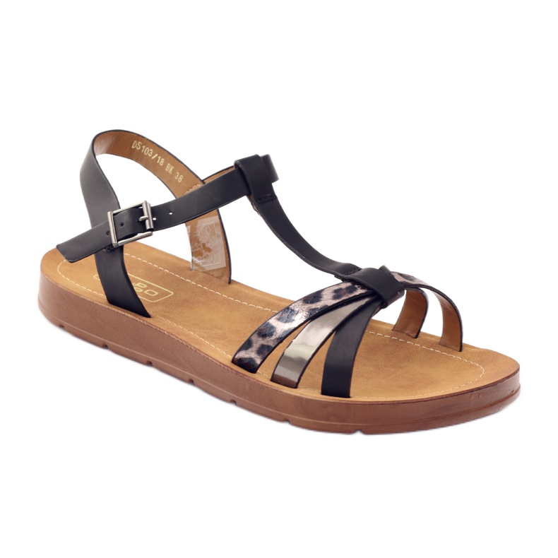 Filippo Női leopárd szandál 103 fekete szürke 1