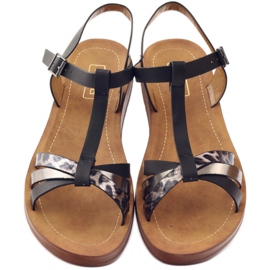 Filippo Női leopárd szandál 103 fekete szürke 4