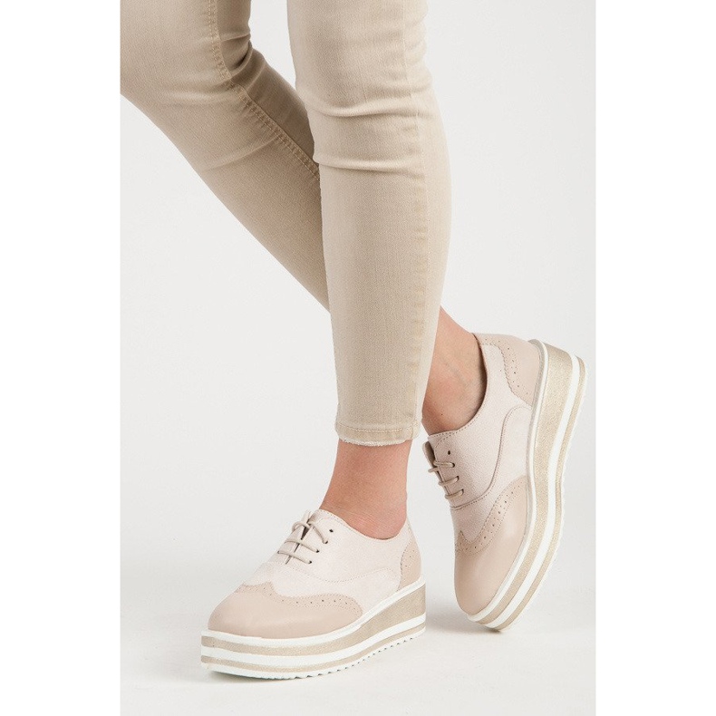 Fgm Paris Kötött brogák az emelvényen barna 2