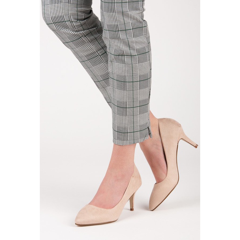 Velúr magas sarkú pumpák barna 2