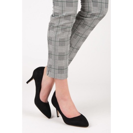 Velúr szivattyú magas sarkú cipőben fekete 2