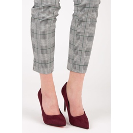 Gesztenyebarna magassarkú piros 1