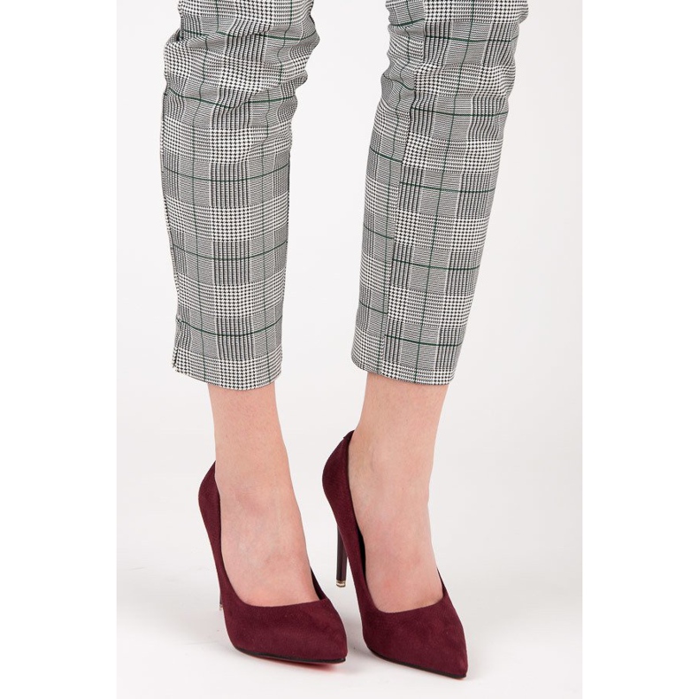 Gesztenyebarna magassarkú piros 1