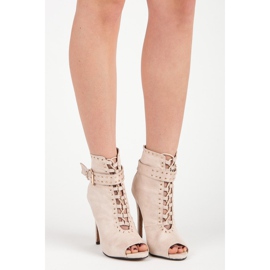 Seastar Nyitott orrú velúr bokacsizma bézs 1