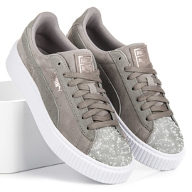 Puma Suede Platform Peblle WN`S szürke 1