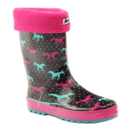 American Club Zoknis galós + amerikai lovak betét fekete zöld rózsaszín 1