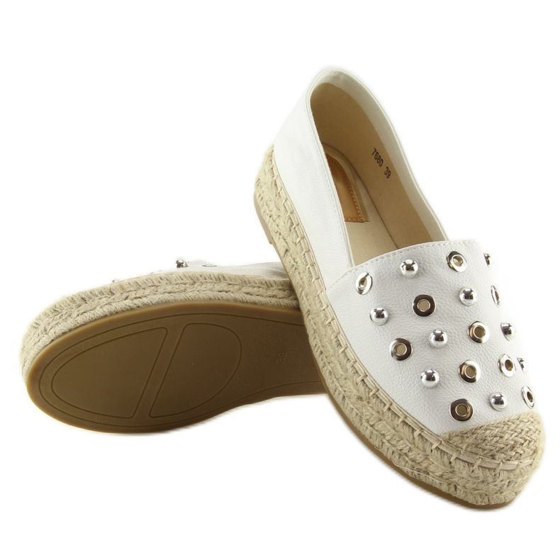 Fehér espadrillák fehér 7680 fehér 2
