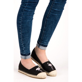 Bestelle Fekete espadrillák flamingóval 1 Bestelle Fekete espadrillák flamingóval 1