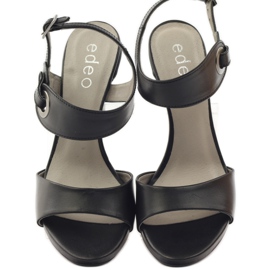 Bőr szandál sarok Edeo 3208 fekete 4