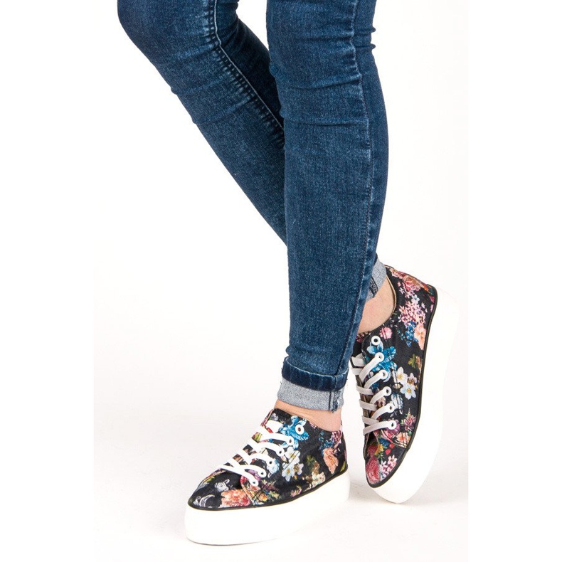 Yes Mile Kötött tornacipő virágokkal sokszínű 2