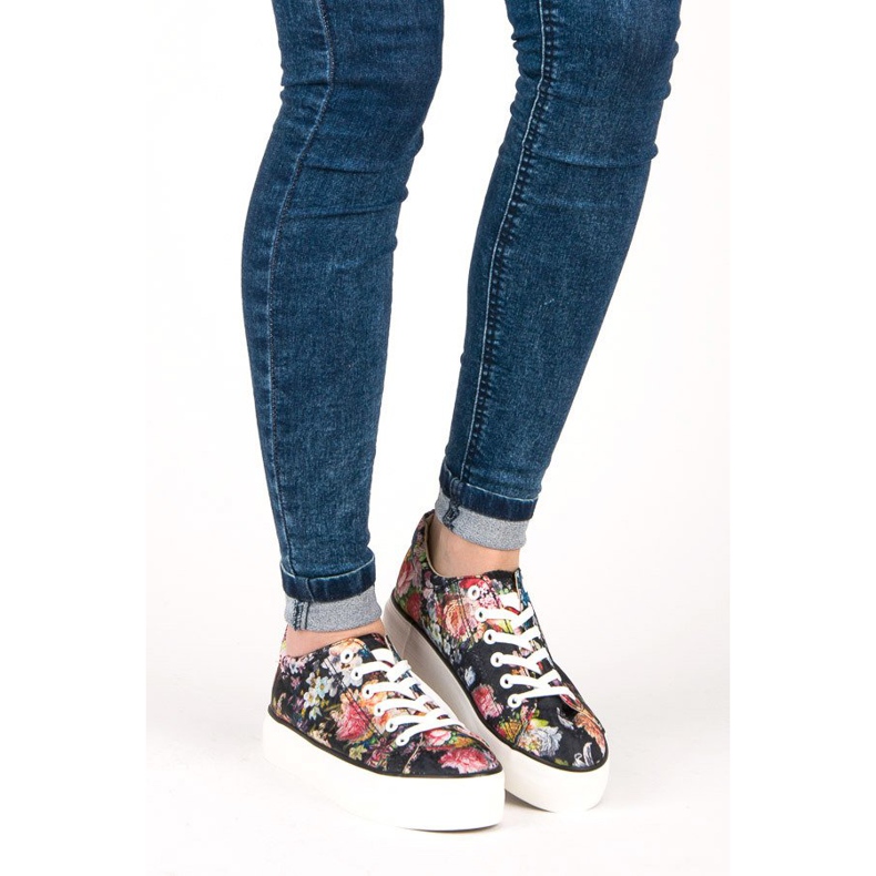 Yes Mile Kötött tornacipő virágokkal sokszínű 1