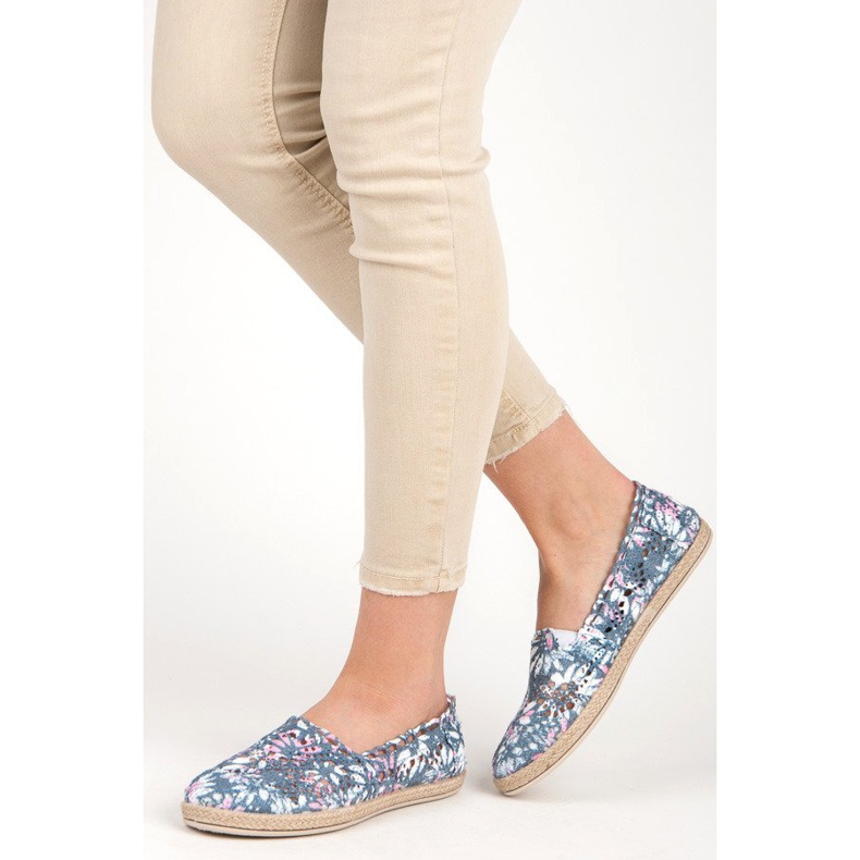 Seastar Boho stílusú espadrillák kék rózsaszín 1