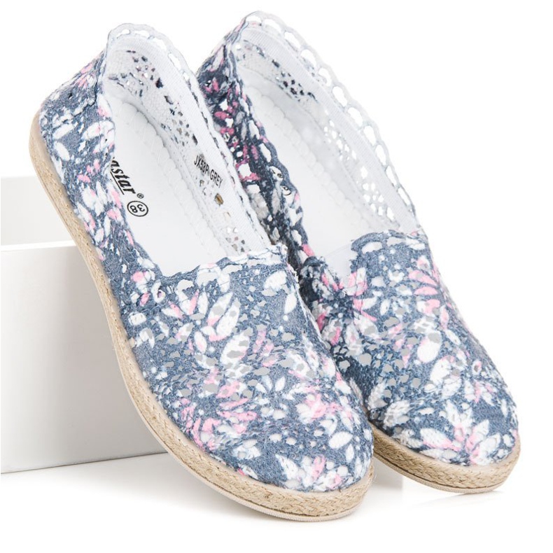 Seastar Boho stílusú espadrillák kék rózsaszín 2