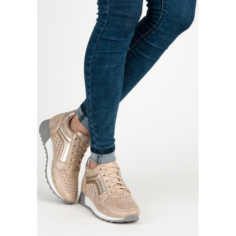 Kylie Divatos cipők a platformon sárga 2