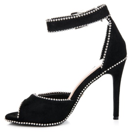 Seastar Velúr szandál magas sarkon fekete 1