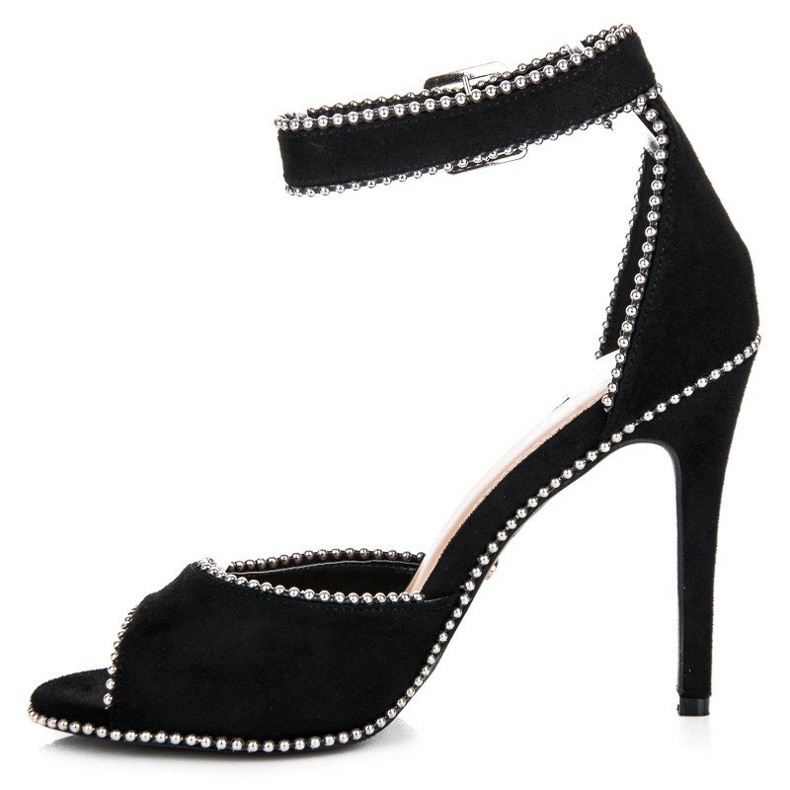 Seastar Velúr szandál magas sarkon fekete 1