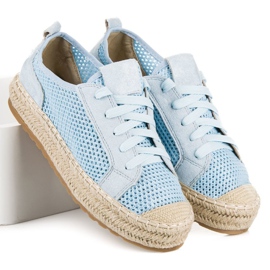 Seastar Áttört espadrillák a kötésen kék 1
