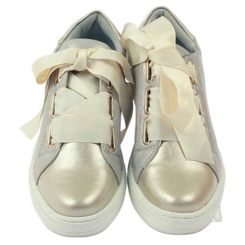 Kúszónövényes bőr talpbetét Filippo cipő szürke aranysárga 4