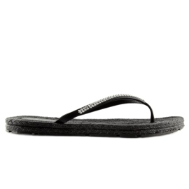 Fekete CK40P Fekete gumi flip-flop 2