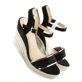 Black Sandals espadrills ékeken fekete 6823 Fekete 2