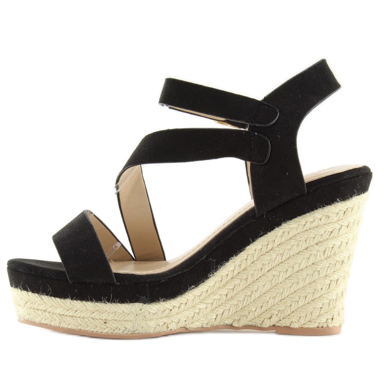 Fekete espadrillák ékeken, fekete 333-8 Fekete 1